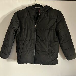 SWISS TECH BOYS BLACK PUFFER ZIP UP JACKET WITH HOOD SIZE SMALL (6-7)